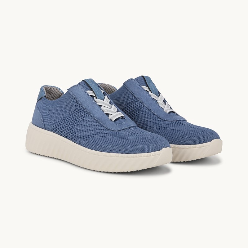 Bzees For LifeStride Wanderer Sneaker Shoes (Elemental Blue Engineered Knit) Fabric 9.5 W
