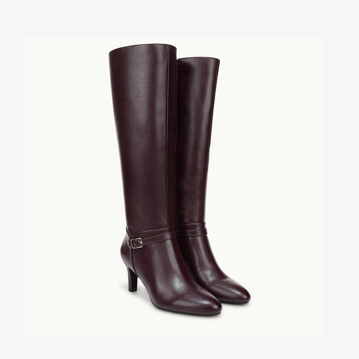 women's dress boots for large calves Ladies Women's Black Calf High Boots Wide Calf Boots Black Knee High Boots leather beauty shows off an almond toe Rokment Womens Slouchy Wide Calf