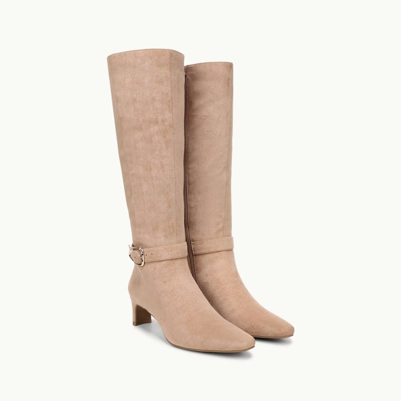 LifeStride Faris Knee High Boot (Bamboo Tan Microsuede) Leather 7.5 M