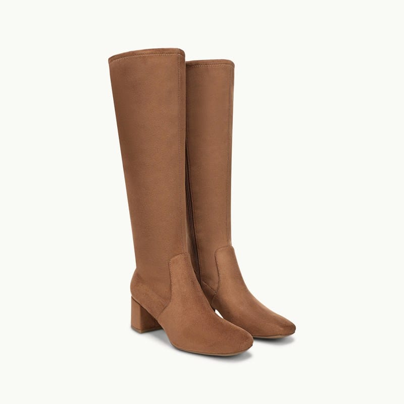 LifeStride Cohen Wide Calf Knee High Boot (Pecan Tan Microfiber) Leather 5.0 M