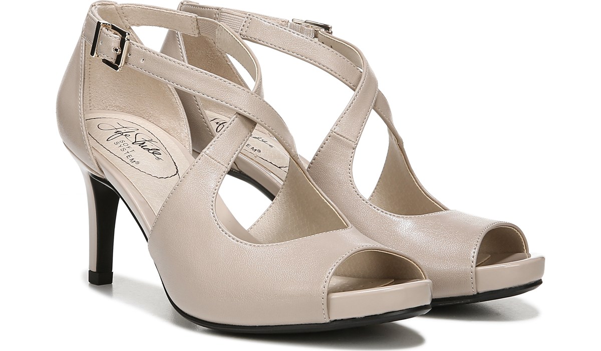 taupe peep toe heels