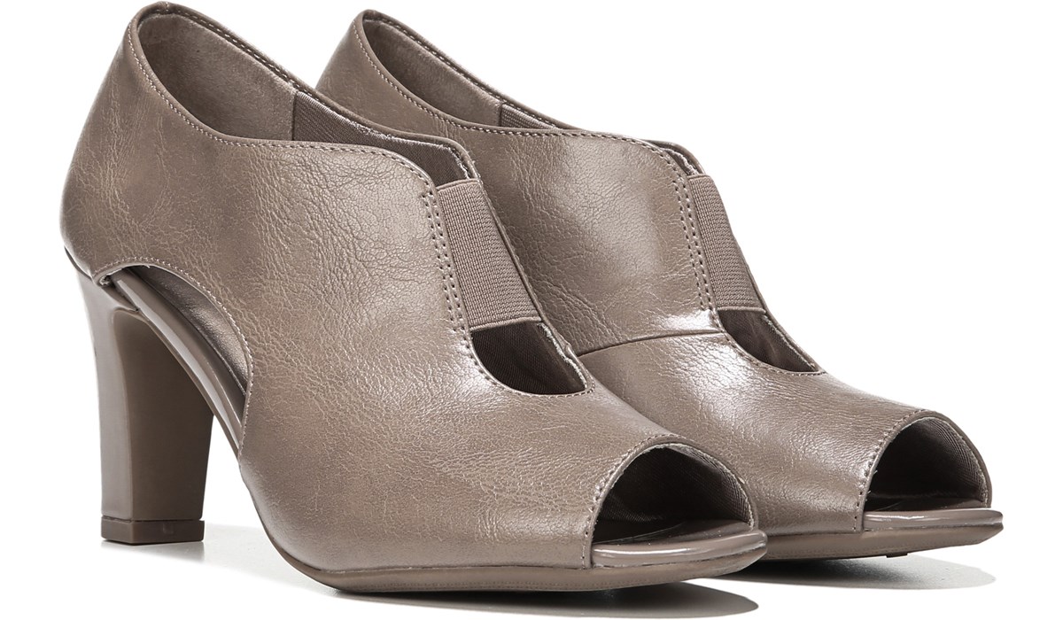 lifestride peep toe booties