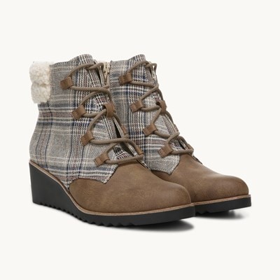 Zone Lace Up Wedge Bootie