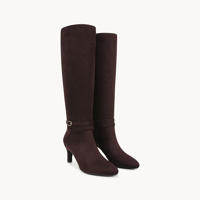 LifeStride Guild Tall Knee High Boot (Dark Chocolate Microfiber) Leather 11.0 M