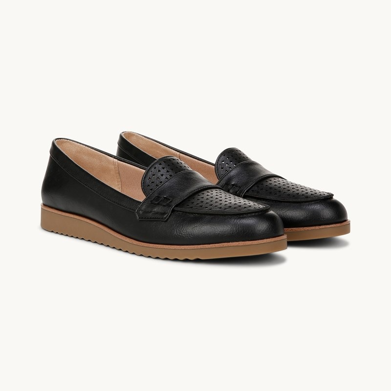 LifeStride Zee 2 Loafer Shoes (Black Faux Leather) 8.5 M