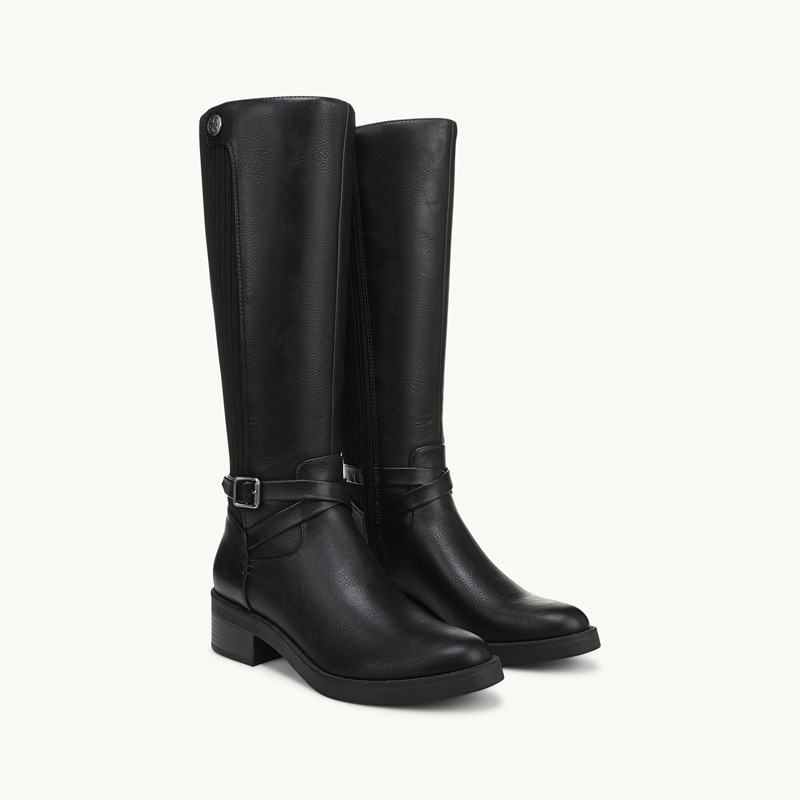 LifeStride Brittany Knee High Boot (Black Faux Leather) 11.0 W