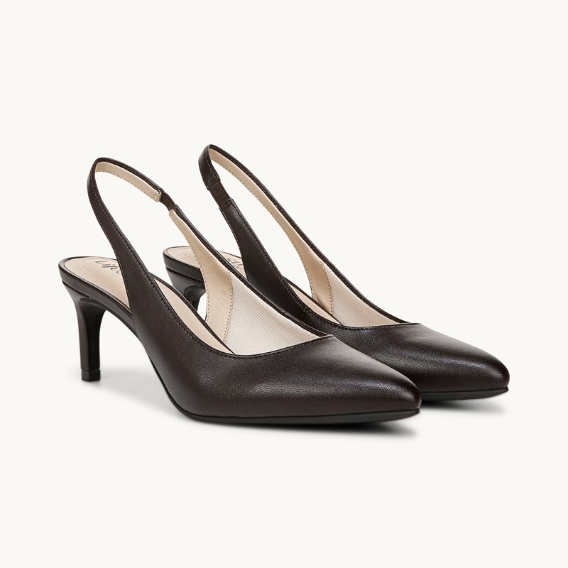 LifeStride Annalise Slingback Pump Shoes (Dark Chocolate Faux Leather) 8.5 W