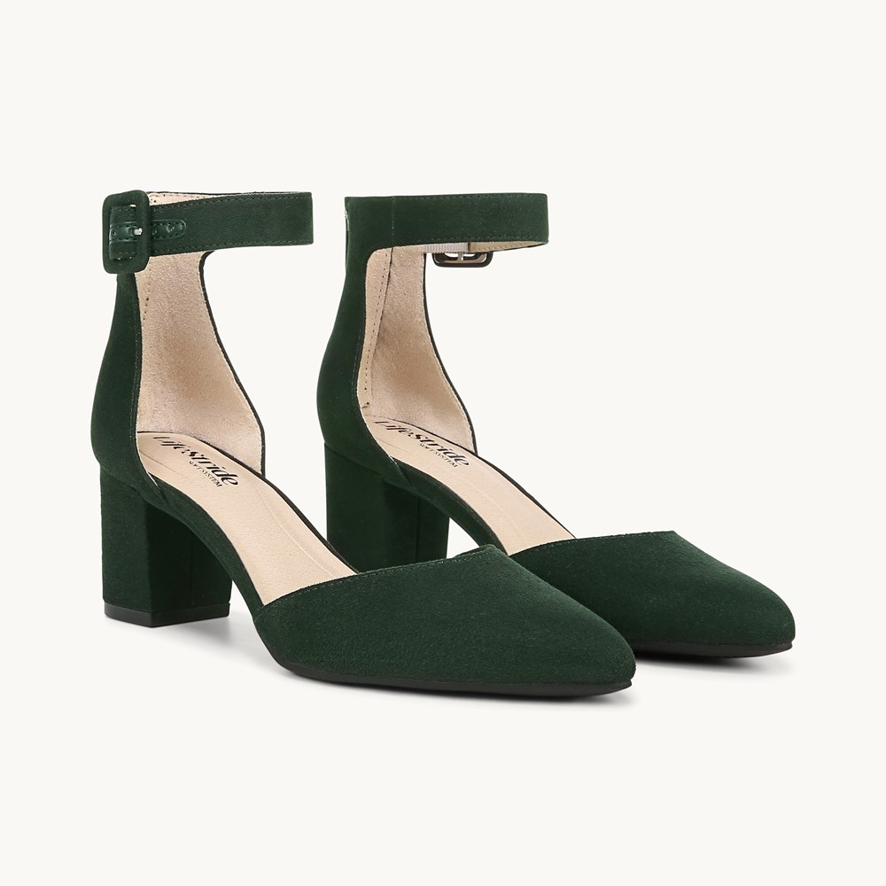 Ankle strap court heels on sale