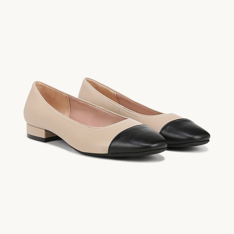 LifeStride Cameo 3 Flat Shoes (Black/taupe Faux Leather) 9.5 M