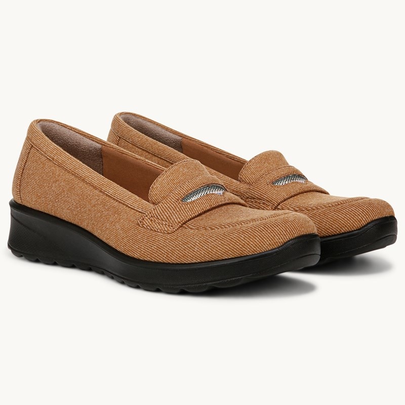 Bzees For LifeStride Gamma Loafer Shoes (Whiskey Tan Fabric) 8.5 M