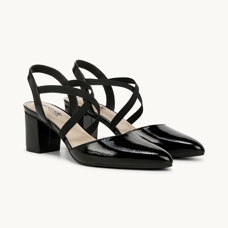 LifeStride Shoes April Dress Sandal (Black Faux Leather) 9.0 W