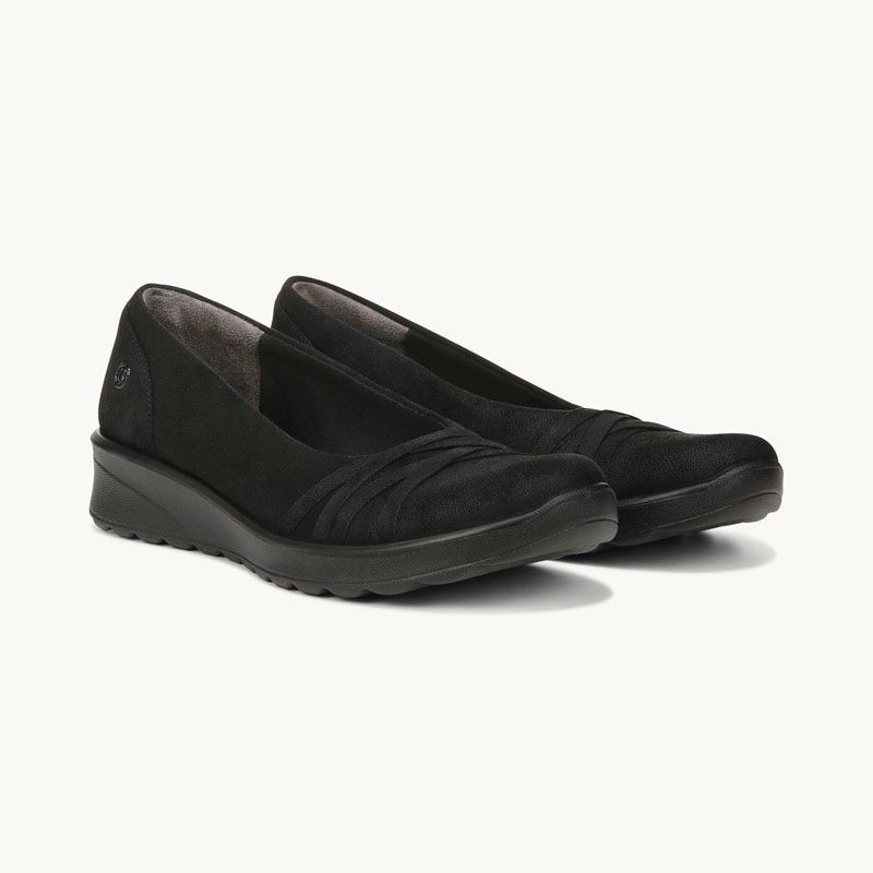 Bzees Goody Slip On Shoes (Black Fabric) 12.0 M