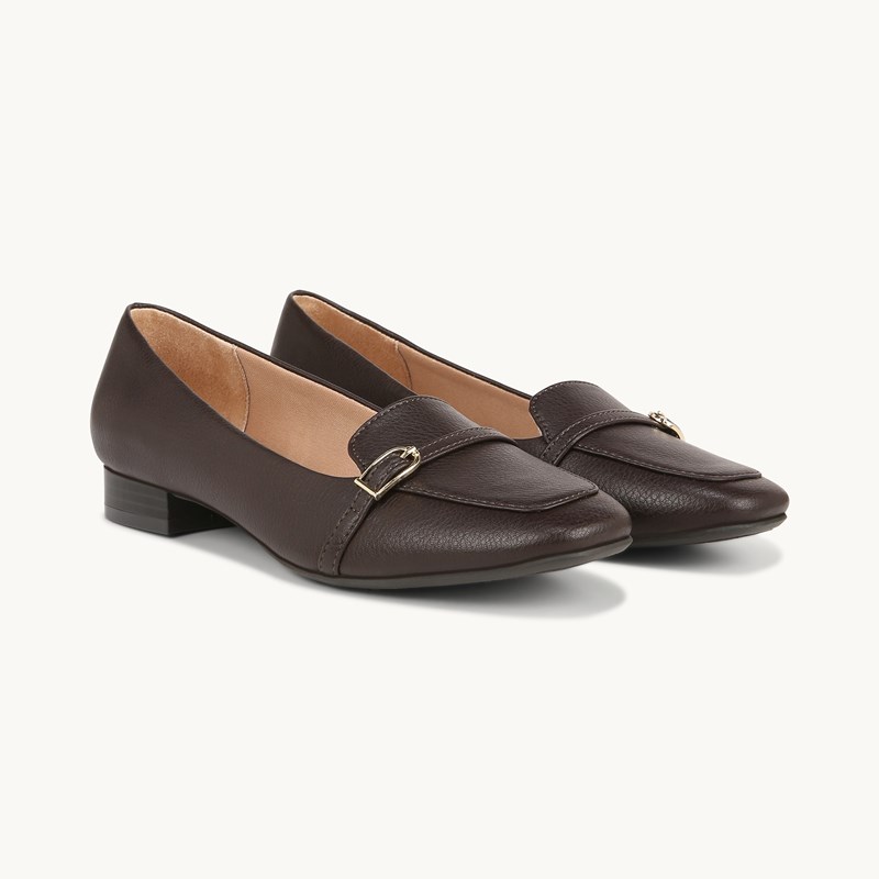 LifeStride Catalina Loafer Shoes (Dark Chocolate Synthetic) Leather 8.5 M