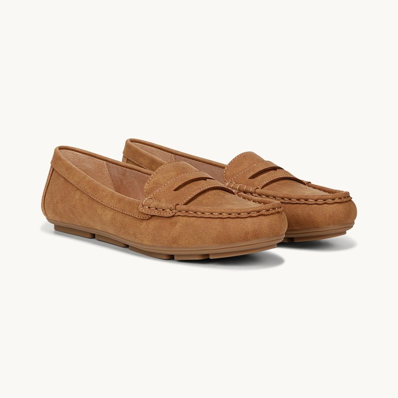 LifeStride Riviera Loafer Shoes (Tan Faux Leather) 6.0 M