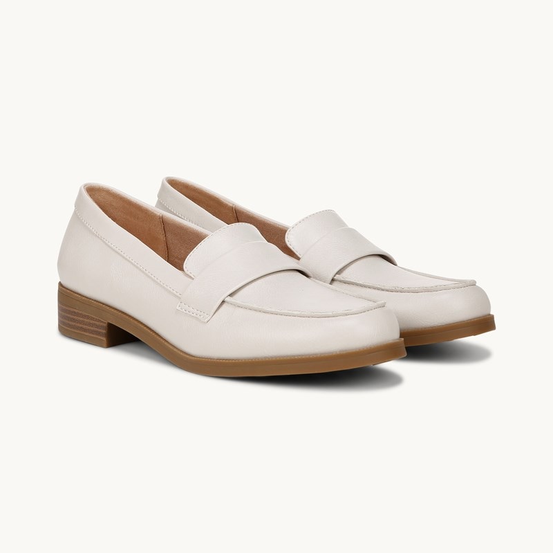 LifeStride Sonoma 2 Loafer Shoes (Bone White Faux Leather) 7.5 W
