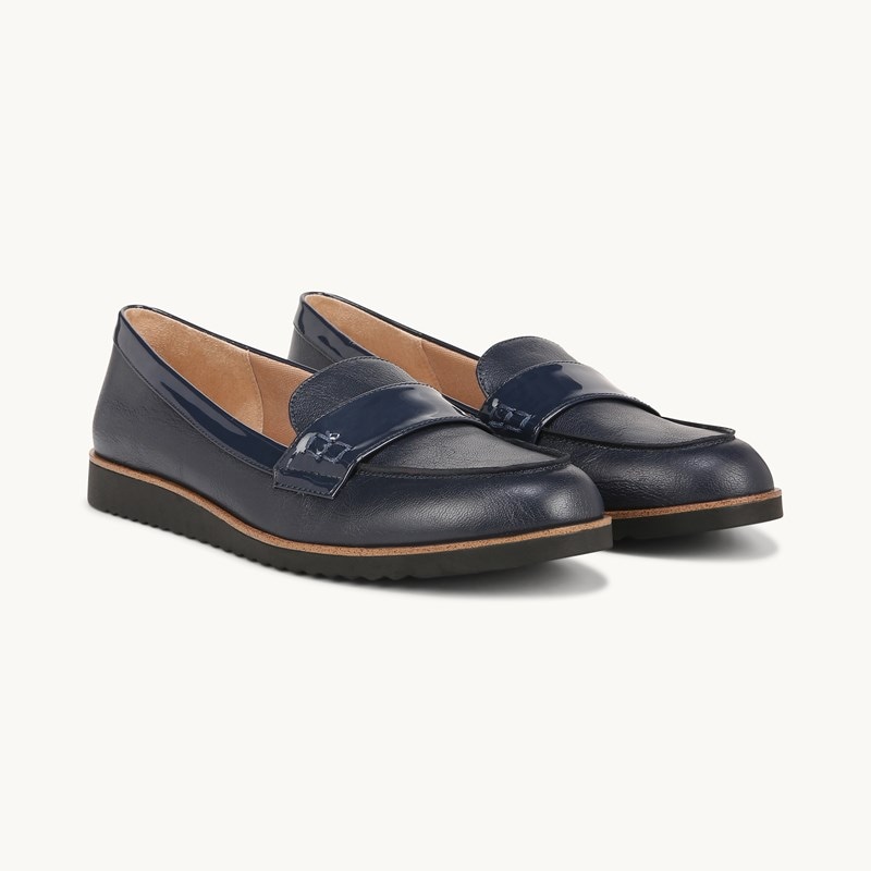 LifeStride Zee Loafer Shoes (Navy Patent) Leather 11.0 M