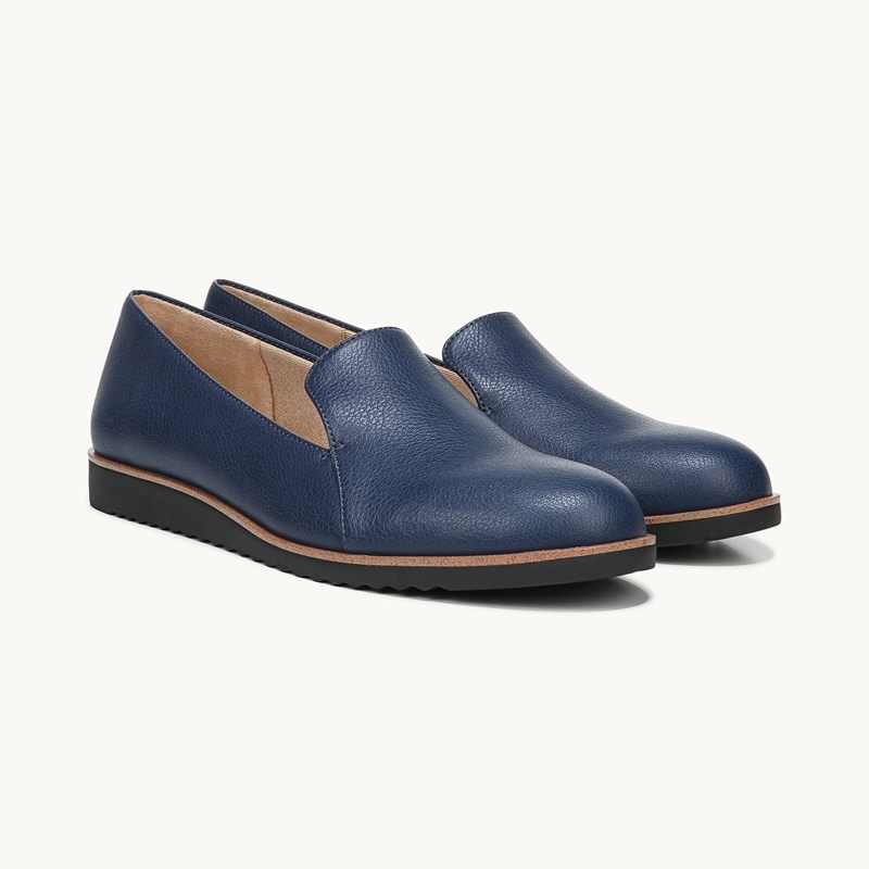 LifeStride Zendaya Loafer Shoes (Navy Blue) Fabric 9.0 W