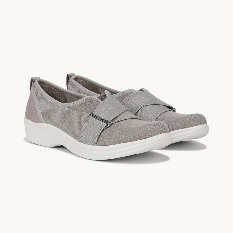 Bzees For LifeStride Niche Iii Slip On Shoes (Silver Fabric) 10.0 W