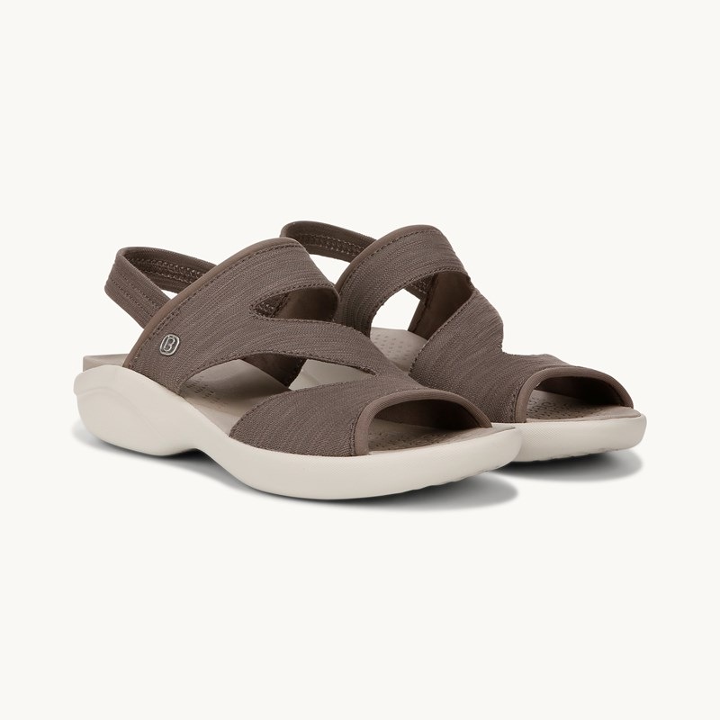Bzees Cleo Strappy Sandal (Brown Fabric) 7.0 M