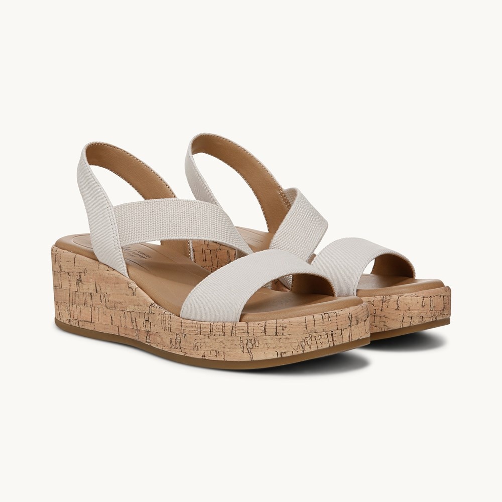 (取寄) ライフストライド レディース オデット LifeStride women Odette Bone White Fabric LifeStride Odette Strappy Wedge Sandal | Womens Heels