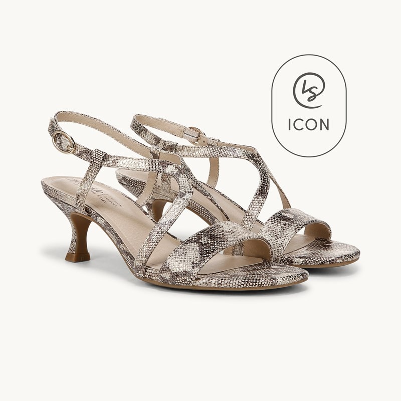 LifeStride Shoes Nolita Dress Sandal (Taupe Multi Faux Leather) 8.5 M
