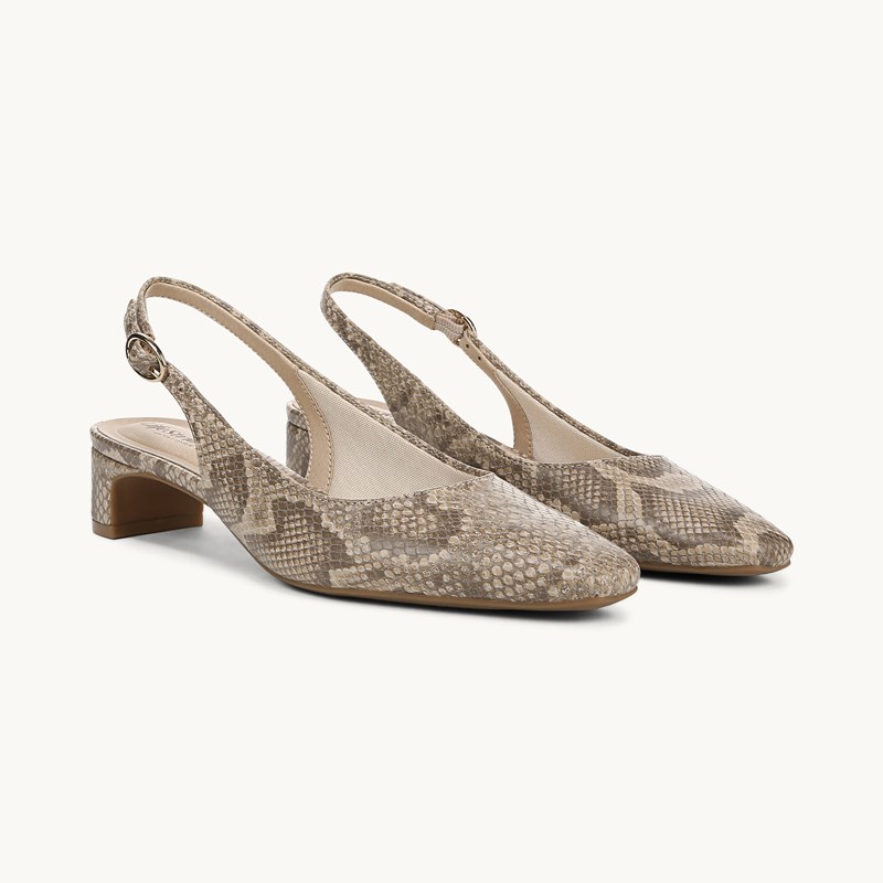 LifeStride Lorena Slingback Shoes (Taupe Faux Leather) 11.0 M