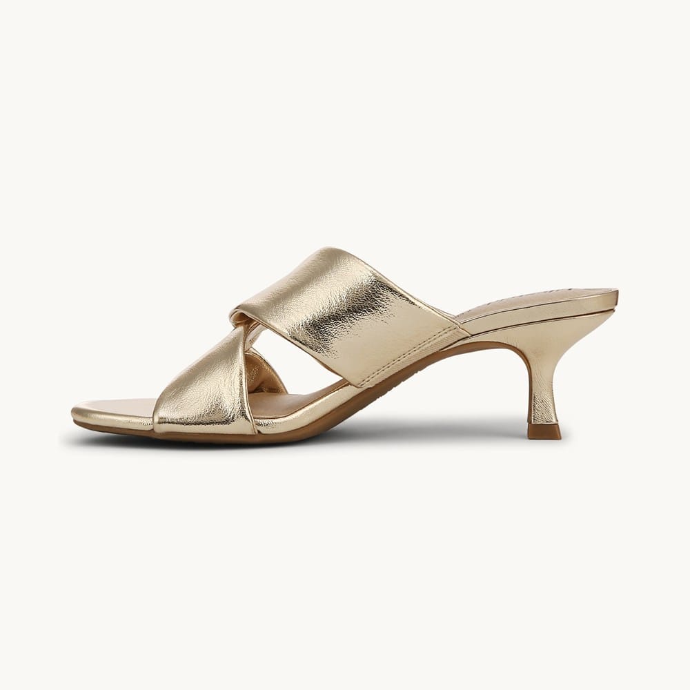 LifeStride Women's Nori Dress Sandals | Platino Gold | Size 6 | PU Leather