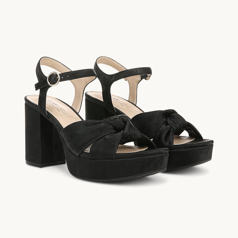 LifeStride Shoes August Dress Sandal (Black Faux Leather) 5.5 M