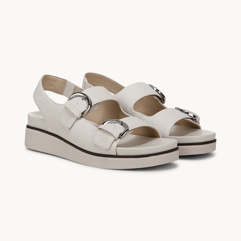 LifeStride Shoes Goodie Slingback Sandal (Bone Faux Leather) 5.0 M