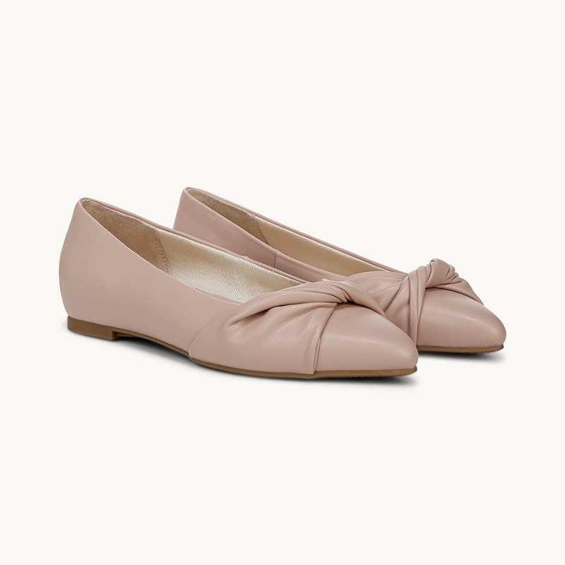 LifeStride Palm Ballet Flat Shoes (True Blush Faux Leather) Fabric 11.0 M