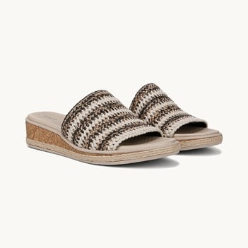 (取寄) ライフストライド レディース ブリージー スライド LifeStride women Breezy Slides Natural Stretch Raffia Fabric LifeStride Breezy Wedge Sandal | Womens Sandals