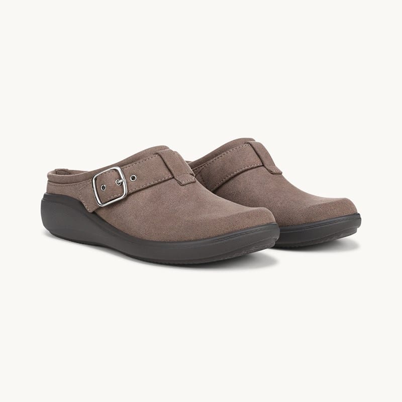 LifeStride Balance Mule Shoes (Mocha Brown Microsuede) Fabric 9.0 M