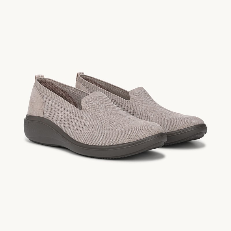 LifeStride Boulevard Slip On Loafer Shoes (Simply Taupe Knit Fabric) 6.5 M