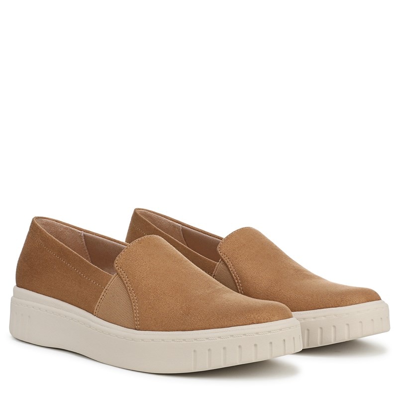 LifeStride Grandeur Slip On Shoes (Honey Tan Microsuede) Fabric 10.0 M