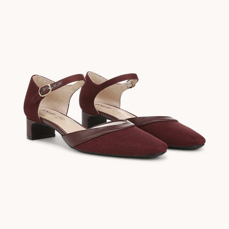 LifeStride Leighton Pump Shoes (California Wine Microsuede) Leather 10.0 M