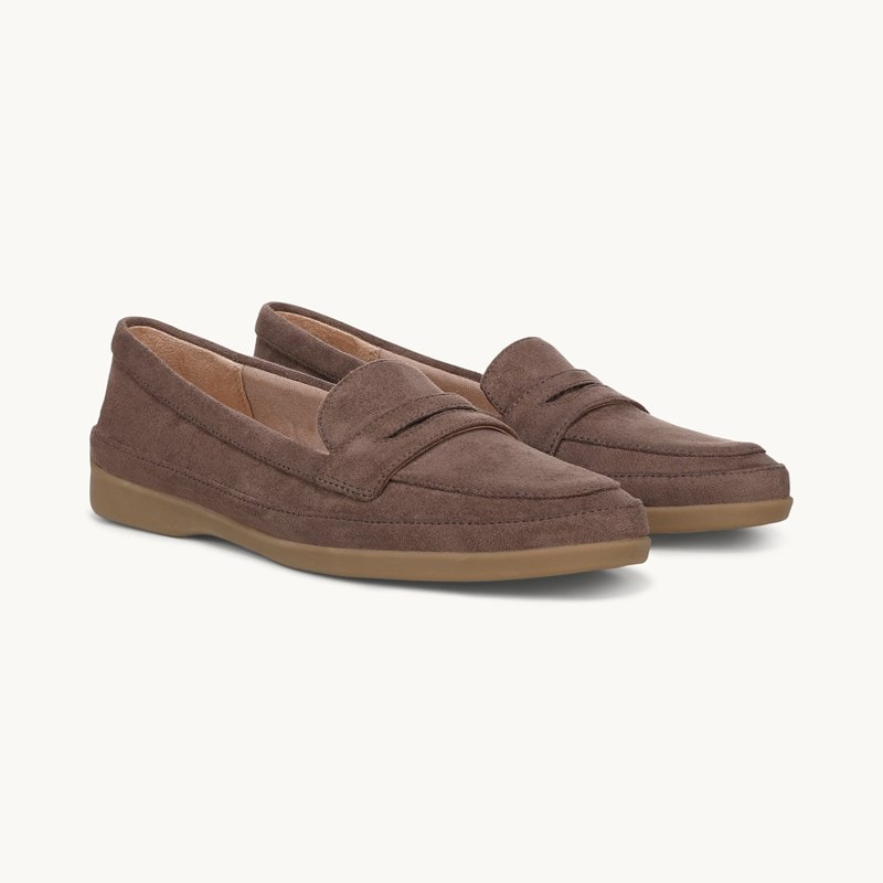 LifeStride Malta Loafer Shoes (Mocha Brown Microfiber) Fabric 6.0 W