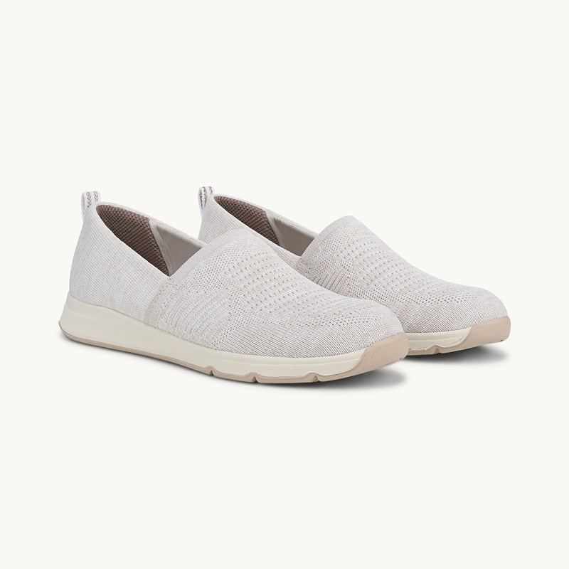 Bzees For LifeStride Rest Slip On Shoes (Bright White Knit Fabric) 9.5 M