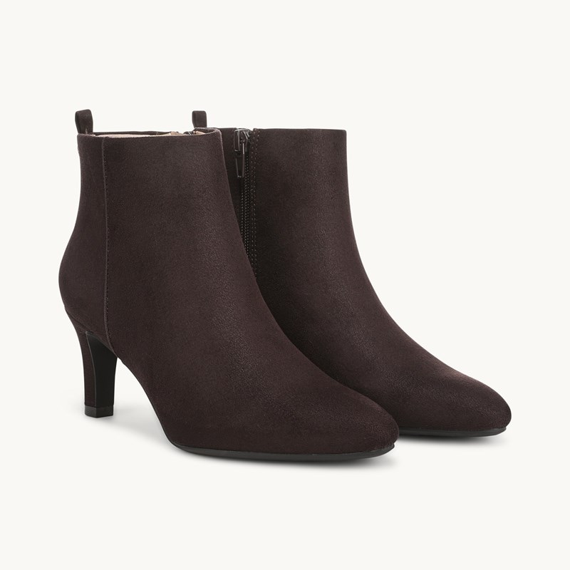 LifeStride Glow Ankle Boot (Dark Chocolate Microsuede) 7.5 M