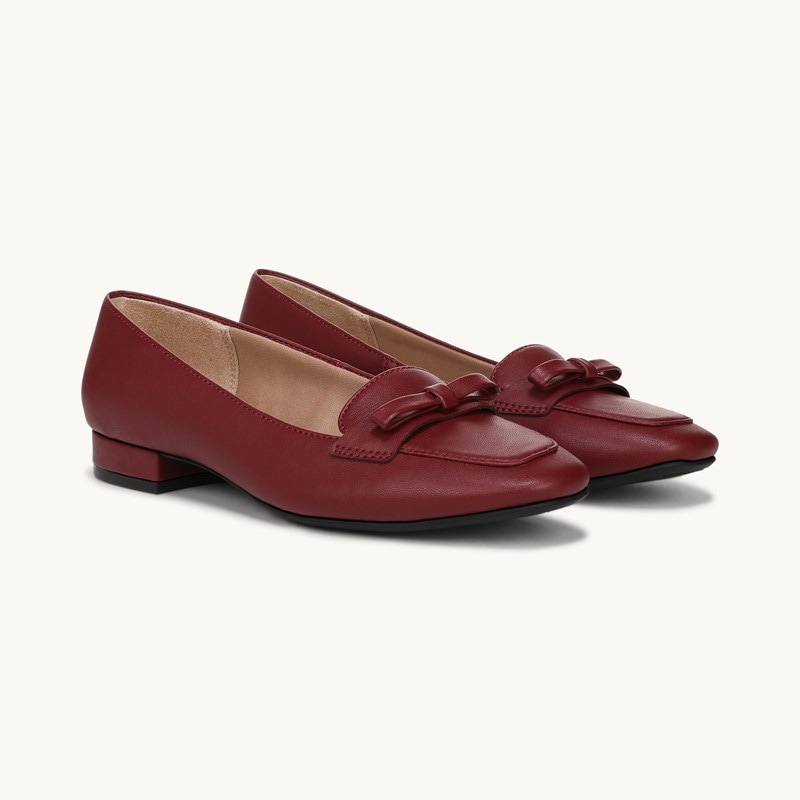 LifeStride Claudine Skimmer Shoes (Dark Cherry Faux Leather) Fabric 8.5 W