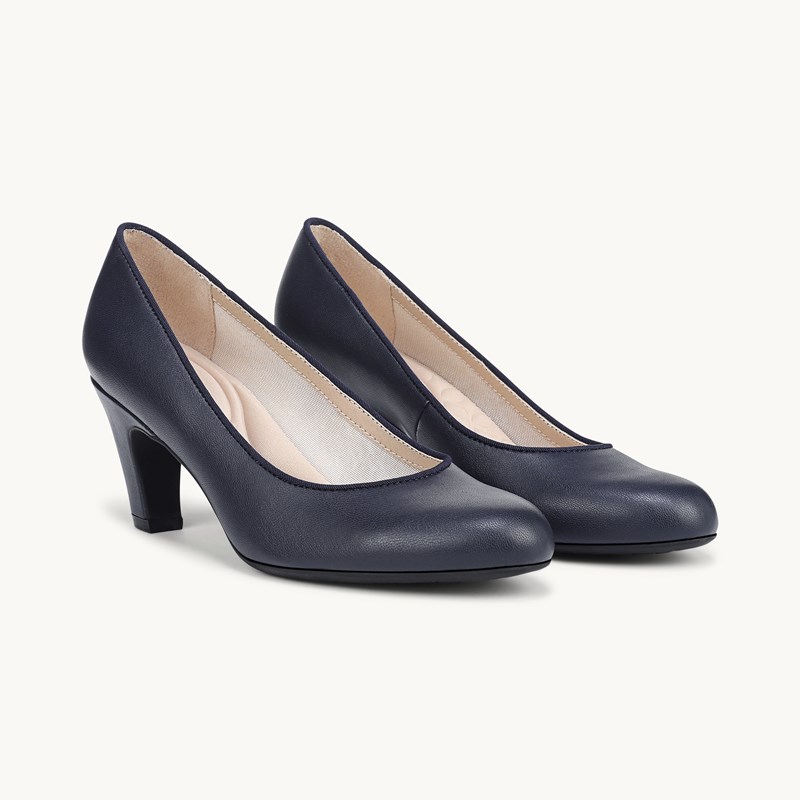 LifeStride Parigi-Plus Pump Shoes (Lux Navy Faux Leather) 11.0 M
