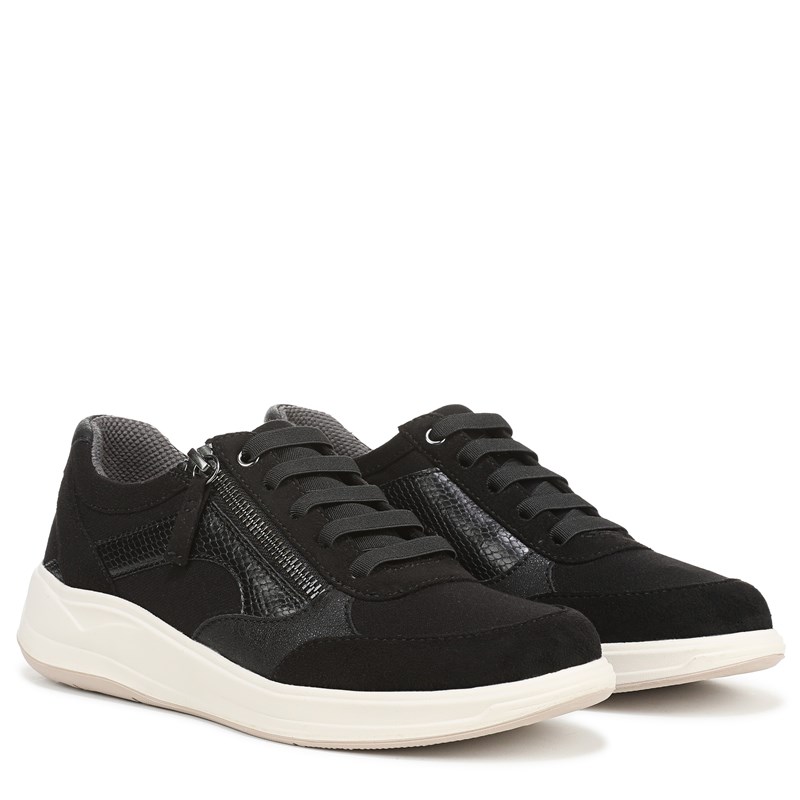 Bzees For LifeStride Team Player Slip On Sneaker Shoes (Black Multi Faux Leather) Fabric 7.5 W