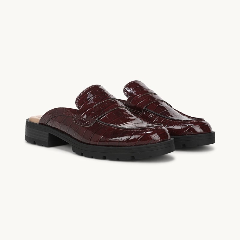LifeStride London Mule Loafer Shoes (Cali Wine Croc Faux Leather) Fabric 8.0 W