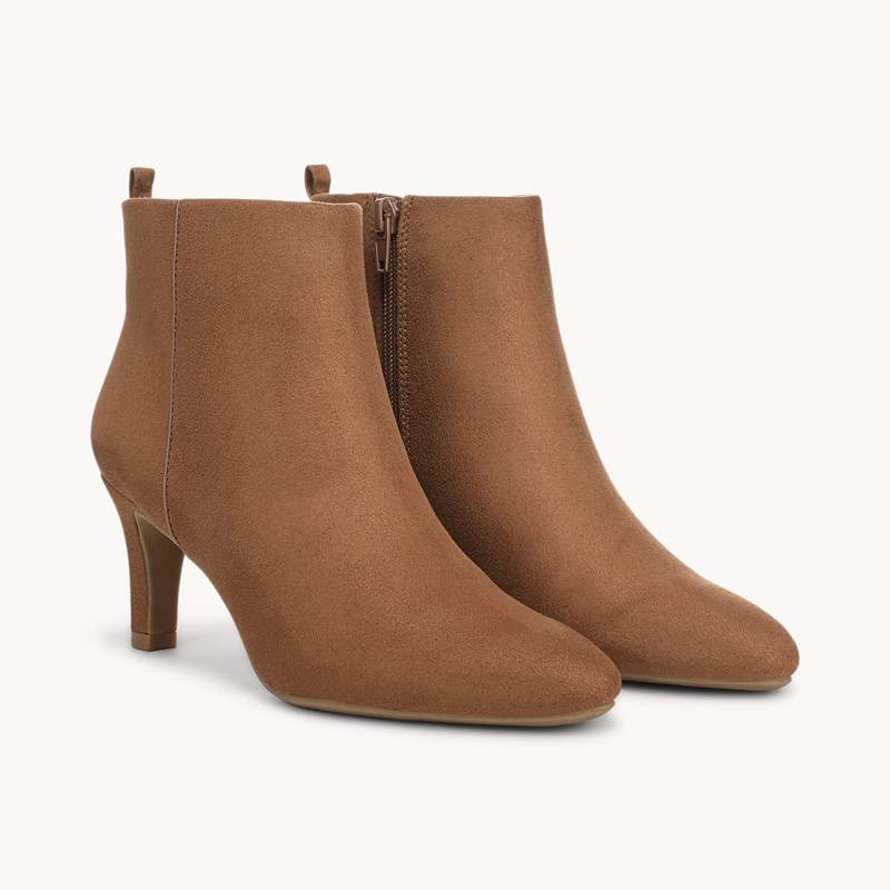 LifeStride Glow Ankle Boot (Pecan Tan Microsuede) 11.0 W