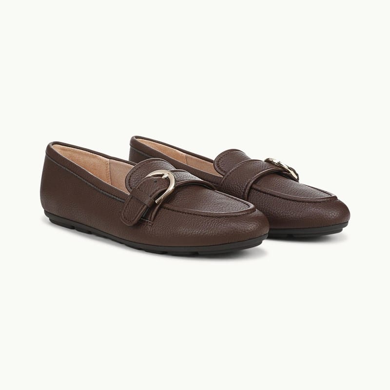 LifeStride Tori Loafer Shoes (Dark Brown Faux Leather) Fabric 9.5 W