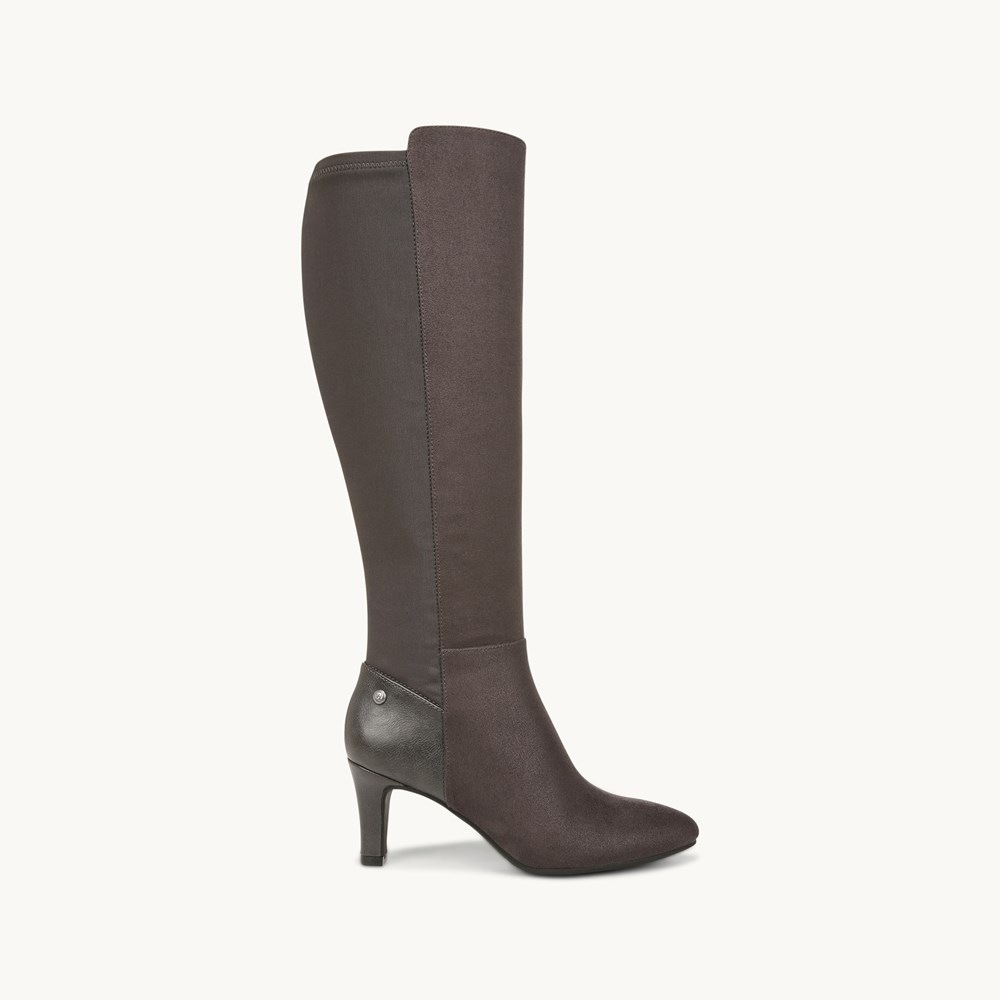 Grey tall deals womens boots