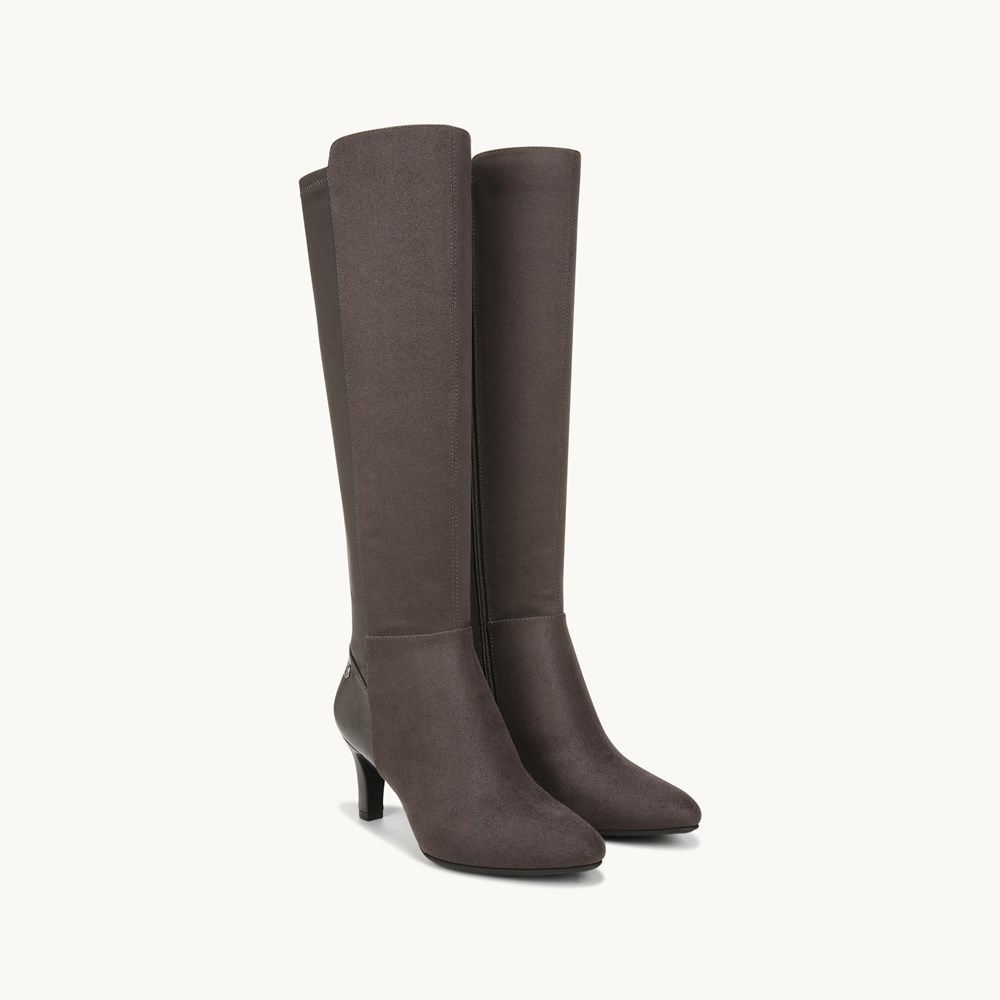 Grey wide on sale calf boots