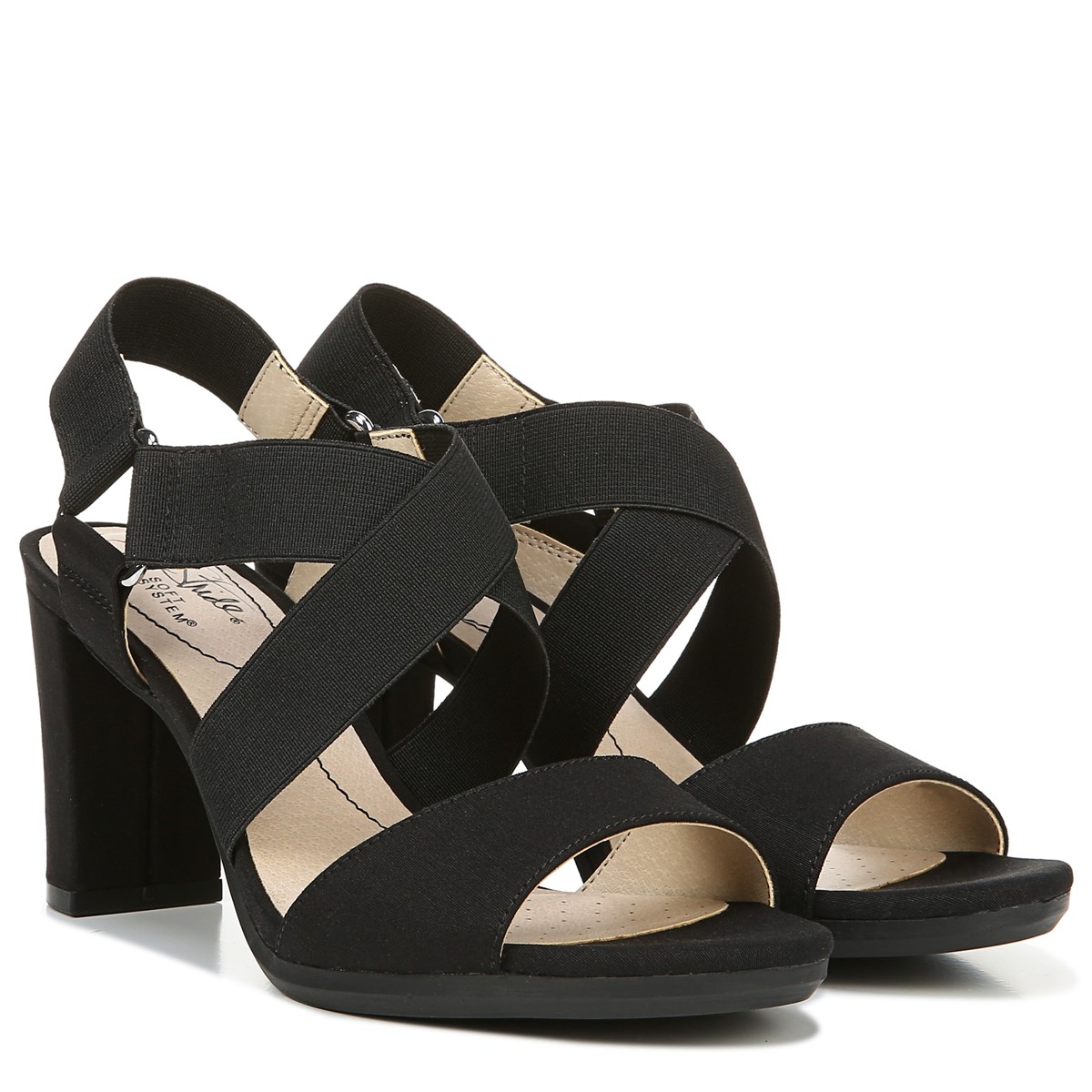lifestride black sandals