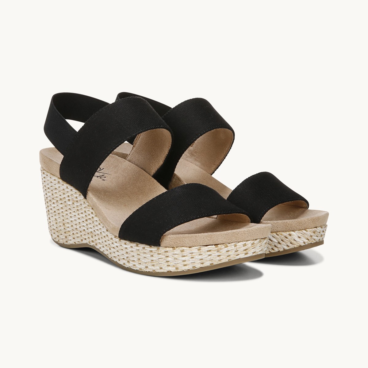 lifestride black sandals