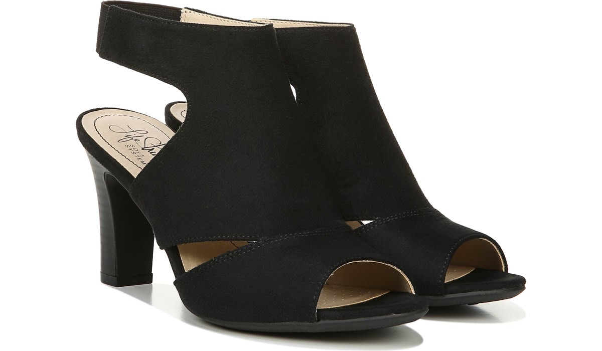 lifestride peep toe slingback heels