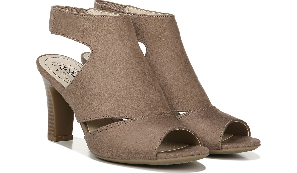 lifestride peep toe slingback heels